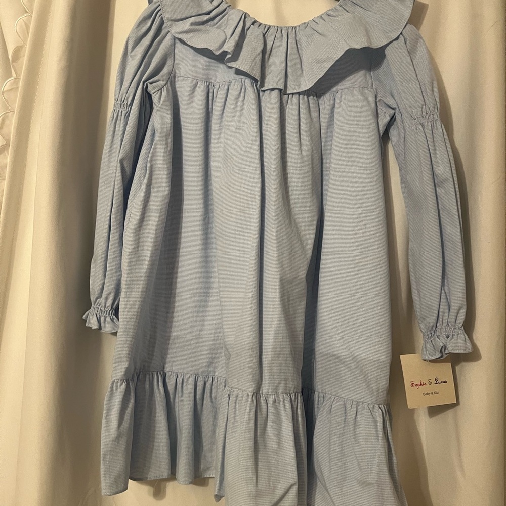 New Sophie & Lucas Light Blue Ruffle Kids Dress